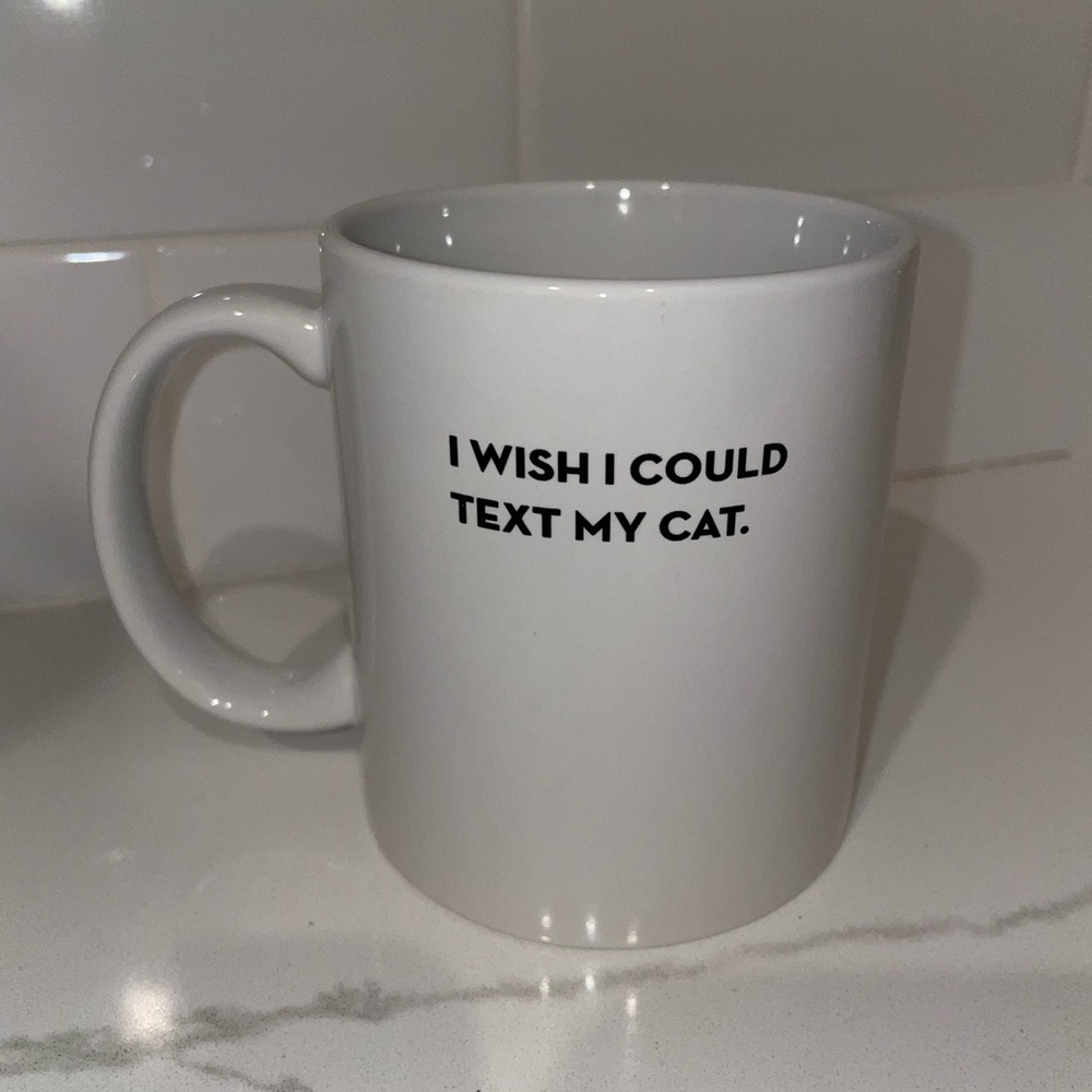 I wish I could text my cat mug coffee mug. Cat coffee mug. Sapling Press mug